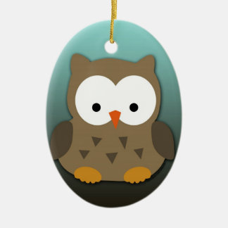 Cute Baby Owl Personalised Ceramic Tree Decoration