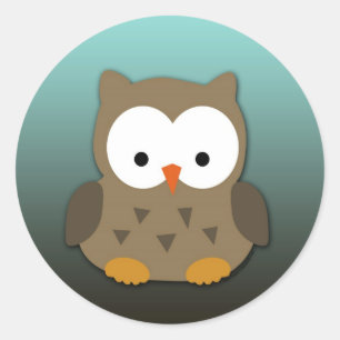 Cute Baby Owl Personalised Classic Round Sticker