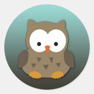 Cute Baby Owl Personalised Classic Round Sticker