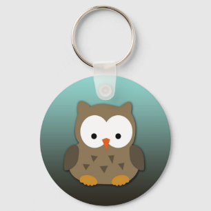 Cute Baby Owl Personalised Key Ring