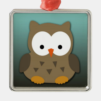 Cute Baby Owl Personalised Metal Tree Decoration