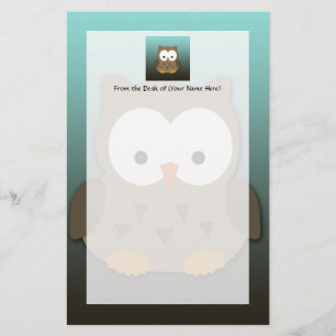 Cute Baby Owl Personalised Stationery