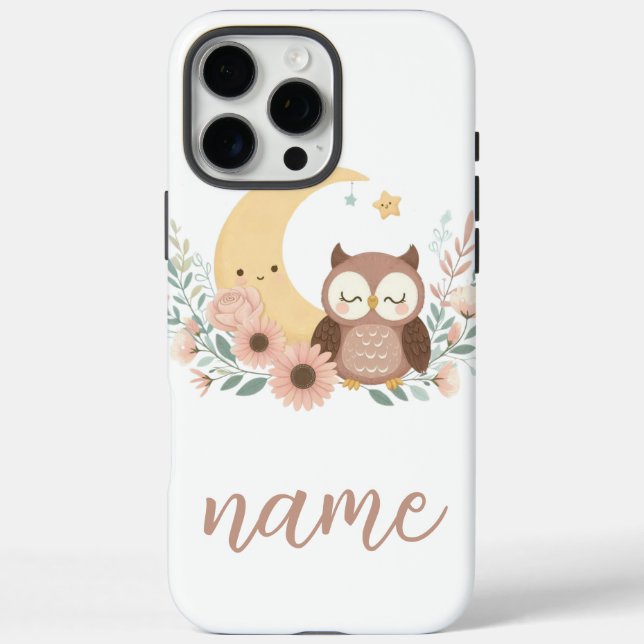 Cute baby owl with moon Case-Mate iPhone case (Back)