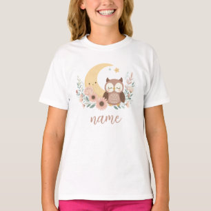 Cute baby owl with moon T-Shirt