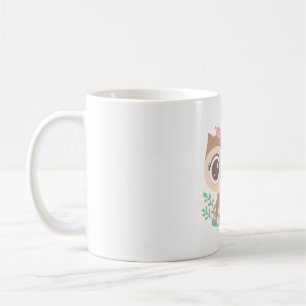 Cute Baby Owl With Pink Bow Coffee Mug