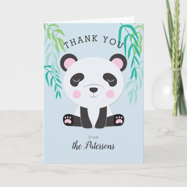 Cute Baby Panda Baby Shower Thank You (Front)