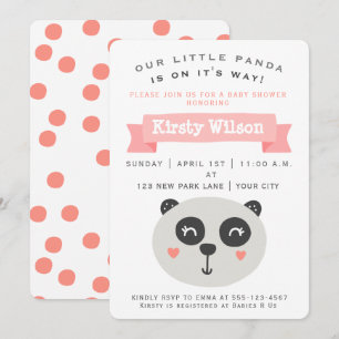 Cute Baby Panda Bear   Baby Shower Invitation