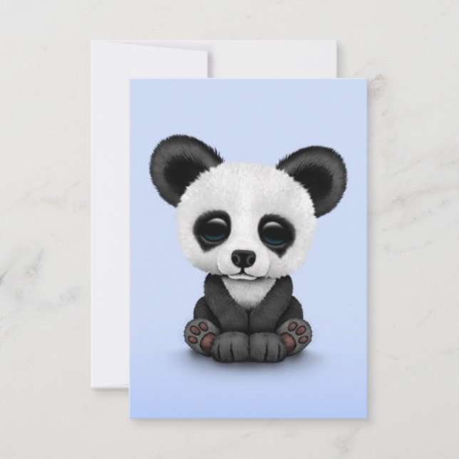 Cute Baby Panda Bear Cub on Light Blue (Front)