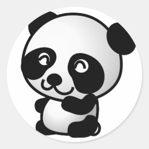 Cute Baby Panda Cartoon Classic Round Sticker
