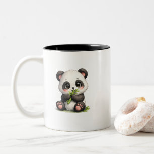 Cute Baby Panda Eating Bamboo Coffee Mug 