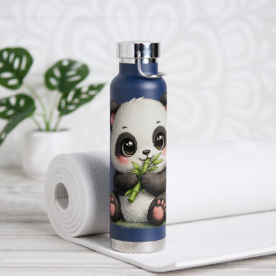 Cute Baby Panda Eating Bamboo Stainless Steel Water Bottle