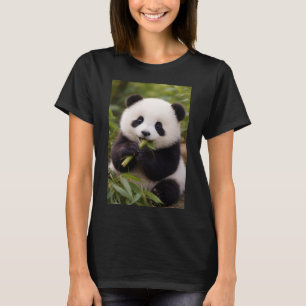 Cute Baby Panda Eating Bamboo Women's T-Shirt