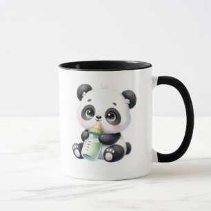 Cute Baby Panda Holding Bamboo Coffee Mug Adorab