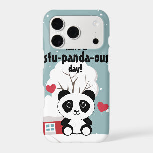 Cute Baby Panda In Winter Snow Grey