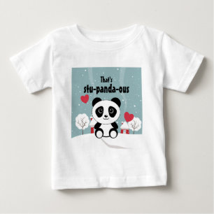 Cute Baby Panda In Winter Snow Grey T-Shirt