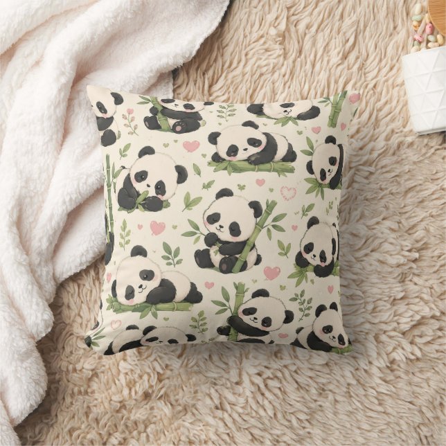 Cute Baby Panda Pattern | Cushion (Blanket)