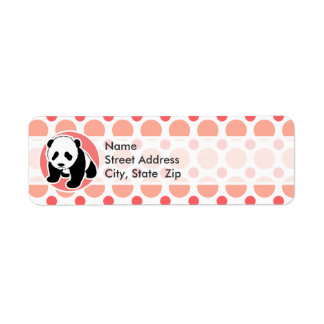 Cute Baby Panda; Pink & Coral Polka Dots