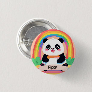 Cute Baby Panda Rainbow 3 Cm Round Badge
