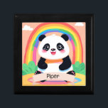 Cute Baby Panda Rainbow Gift Box<br><div class="desc">An endearing baby panda playfully nestled within a vibrant rainbow arch, creating a scene that exudes joy and positivity. This adorable design not only celebrates the innate cuteness of baby pandas but also adds a splash of whimsical colour, making it a perfect choice for brightening up nurseries, playrooms, or any...</div>