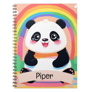 Cute Baby Panda Rainbow Notebook