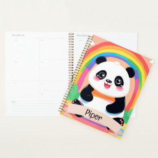 Cute Baby Panda Rainbow Planner