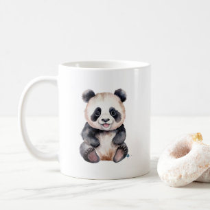 Cute baby panda watercolor coffee mug