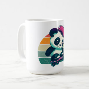 Cute Baby Panda with mohawk   Skater Panda Coffee Mug