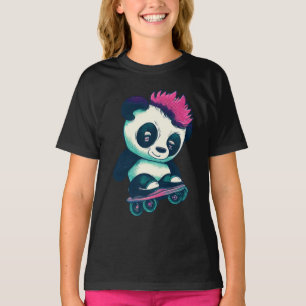 Cute Baby Panda with mohawk   Skater Panda T-Shirt