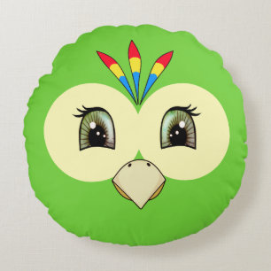 Cute Baby Parrot Face Round Cushion