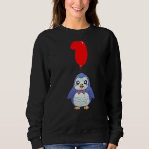 Cute Baby Penguin  1st Birthday  Kids Balloon Part Sweatshirt
