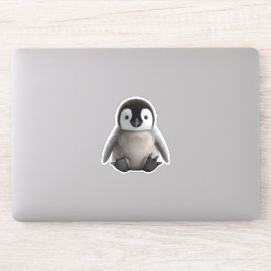 Cute Baby Penguin 3D Fluffy Chick Die-Cut Sticker