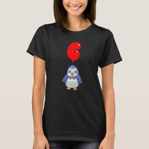 Cute Baby Penguin 6th Birthday Kids Balloon Part T-Shirt