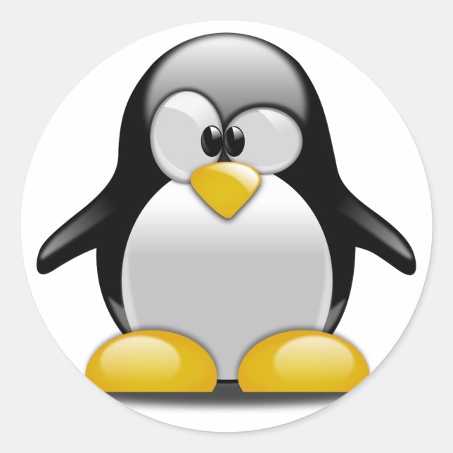 Cute Baby Penguin Cartoon Classic Round Sticker (Front)