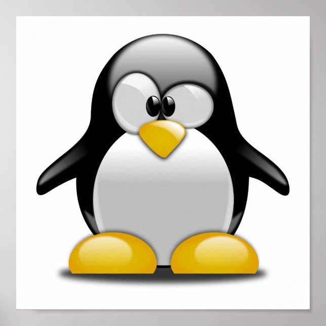 Cute Baby Penguin Cartoon Poster (Front)