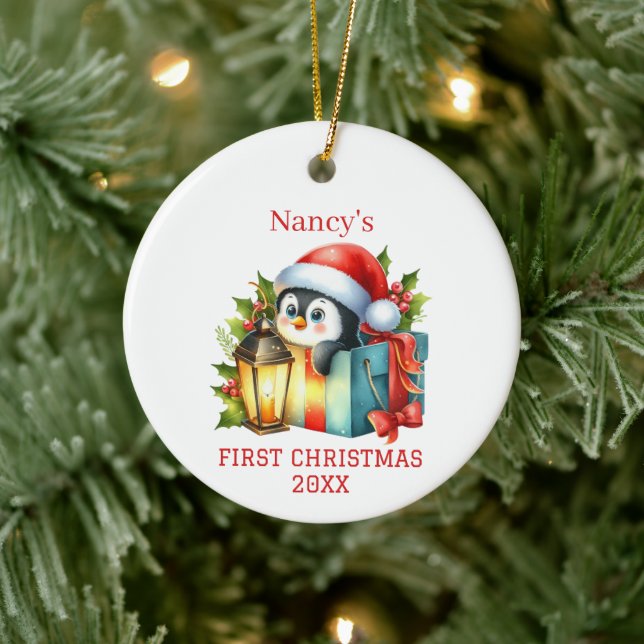 Cute Baby Penguin Christmas Ceramic Tree Decoration (Tree)
