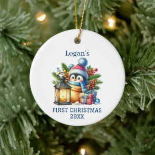 Cute Baby Penguin Christmas Ceramic Tree Decoration