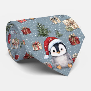 Cute Baby Penguin Christmas Tie