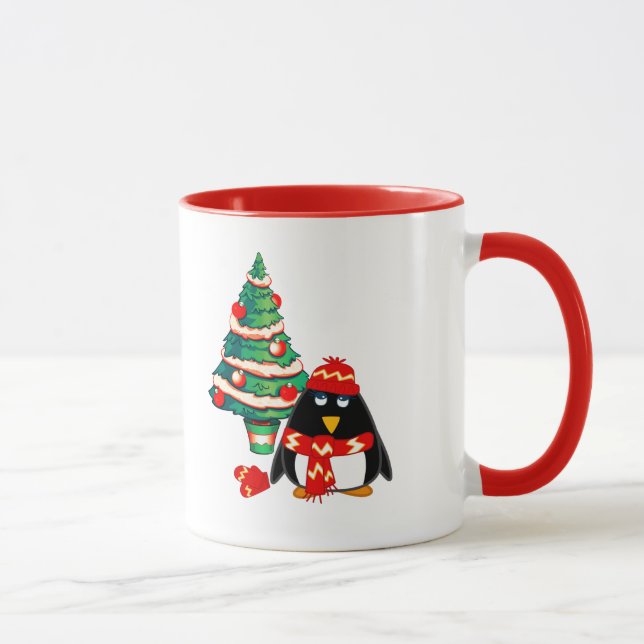 Cute Baby Penguin |  Custom Name Christmas Gift Mug (Right)