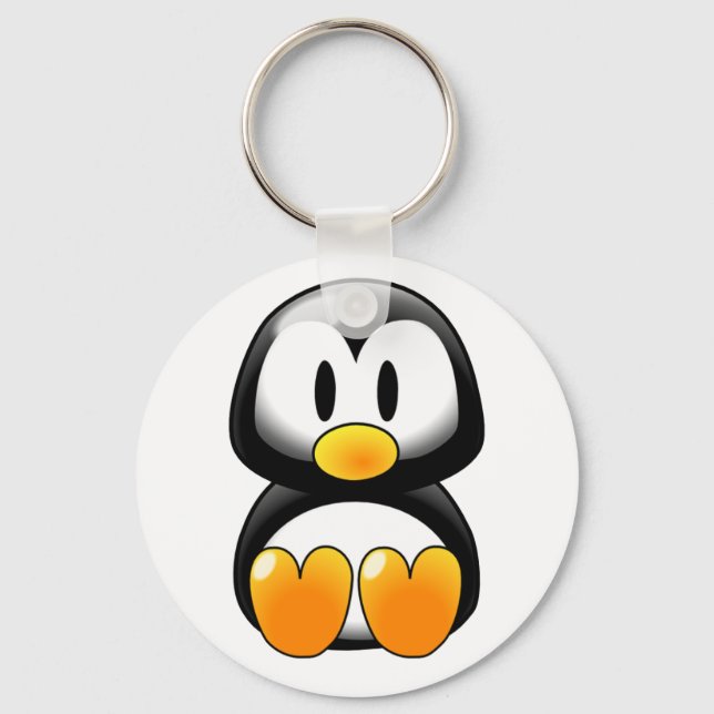 Cute Baby Penguin - Customizeable Key Ring (Front)