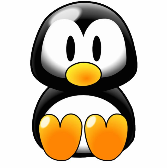 Cute Baby Penguin - Customizeable Standing Photo Sculpture (Front)
