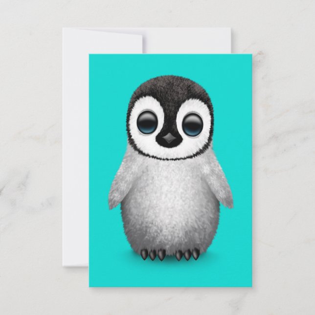 Cute Baby Penguin on Light Blue (Front)