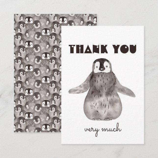 Cute Baby Penguin Thank You  (Front/Back)