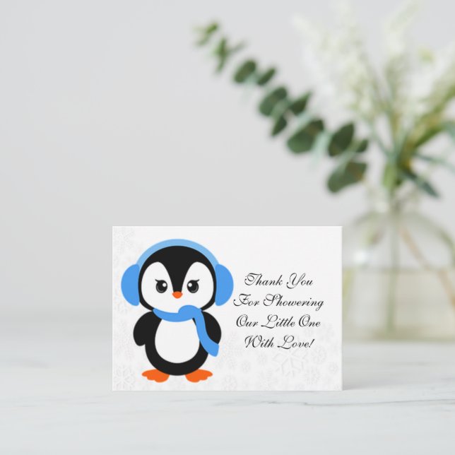 Cute Baby Penguin Thank You Card (Standing Front)