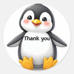 Cute Baby Penguin "Thank You" Sticker 