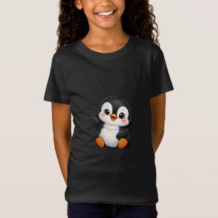 Cute Baby Penguin Waving Cartoon Character Kids Ka T-Shirt