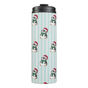 Cute Baby Penguin Wearing Santa Hat Christmas  Thermal Tumbler
