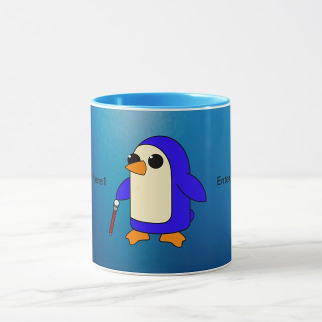 Cute Baby Penguin with Cane customisation Mug (Center)