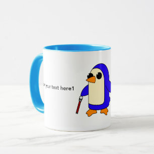Cute Baby Penguin with Cane customisation Mug