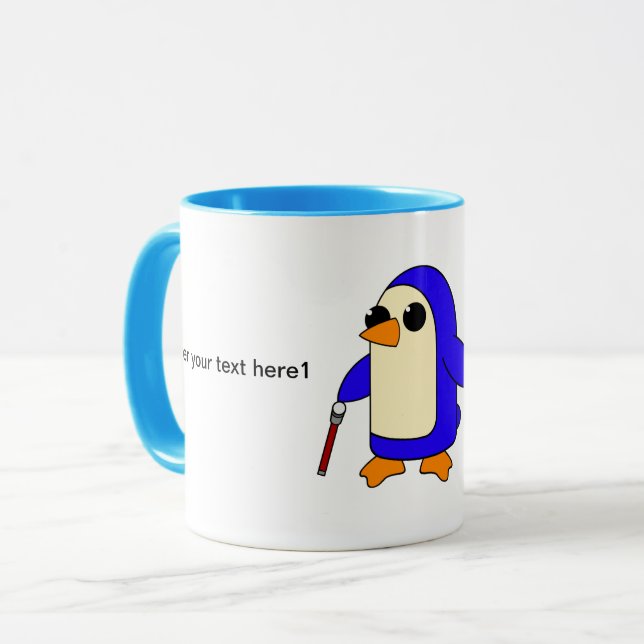 Cute Baby Penguin with Cane customisation Mug (Front Left)