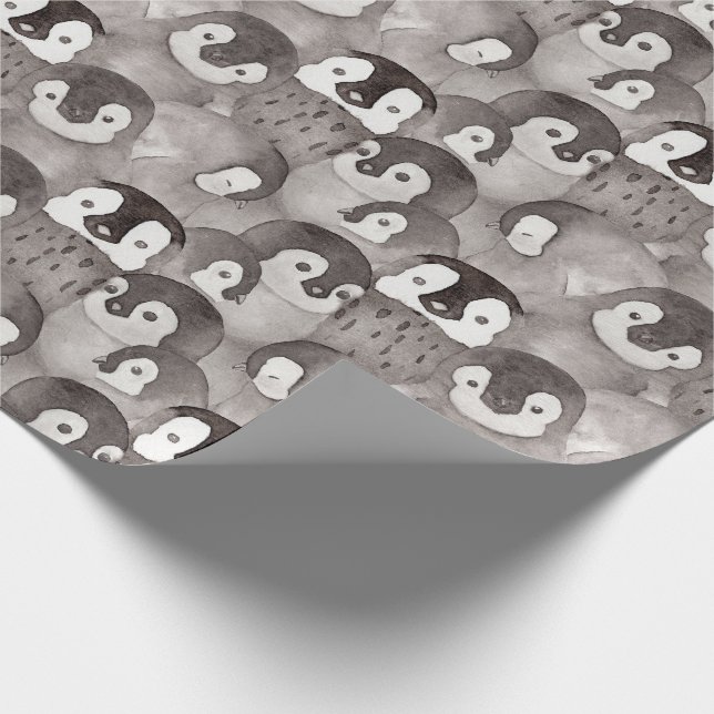 Cute Baby Penguins Pattern Kids  Wrapping Paper (Corner)